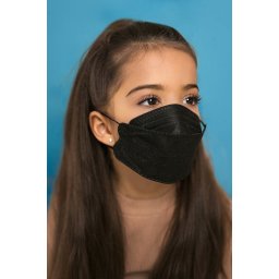 DOC NFW FFP2 CE 0598 ergonomikus fekete gyerekmaszk - Szelep nélküli - 10 db - Fekete