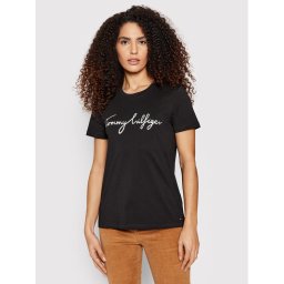 Tommy Hilfiger Póló Heritage Crew Neck Graphic Tee WW0WW24967 Fekete Regular Fit