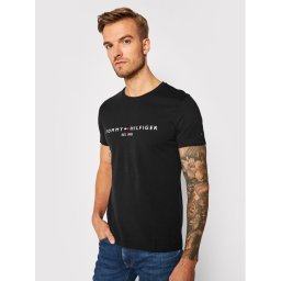 Tommy Hilfiger Póló Core Logo Tee MW0MW11465 Fekete Slim Fit