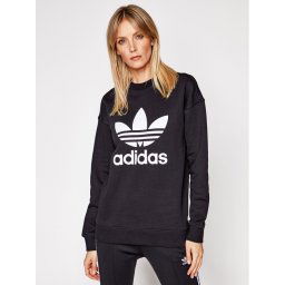 adidas Pulóver Trefoil Crew FM3272 Fekete Regular Fit