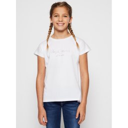 Pepe Jeans Póló Nuria PG502460 Fehér Regular Fit