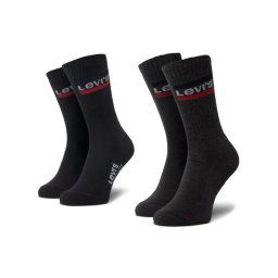 Levi's® 2 pár hosszú szárú unisex zokni 37157-0153 Fekete