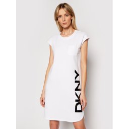 DKNY Kötött ruha P0RD1B2J Fehér Regular Fit