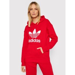 adidas Pulóver adicolor Trefoil HE6953 Piros Regular Fit