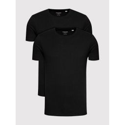 Jack&Jones 2 póló készlet Basic Crew Neck 12133913 Fekete Regular Fit