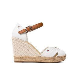 Tommy Hilfiger Espadrilles Basic Opened Toe High Wedge FW0FW04784 Fehér