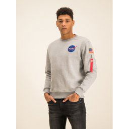 Alpha Industries Pulóver Space Shuttle 178307 Szürke Regular Fit