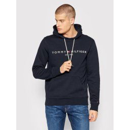 Tommy Hilfiger Pulóver Core Logo MW0MW10752 Sötétkék Regular Fit
