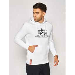 Alpha Industries Pulóver Basic Hoody 178312 Fehér Regular Fit