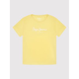 Pepe Jeans Póló Hana Glitter PG501567 Sárga Regular Fit