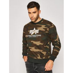 Alpha Industries Pulóver Basic 178302C Zöld Regular Fit