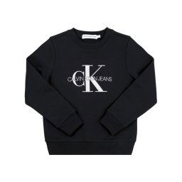 Calvin Klein Jeans Pulóver Monogram Logo IU0IU00069 Fekete Regular Fit