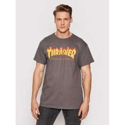 Thrasher Póló Flame Szürke Regular Fit