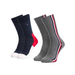 Tommy Hilfiger 2 pár hosszú szárú unisex zokni 471010001 Sötétkék