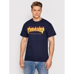 Thrasher Póló Flame Sötétkék Regular Fit