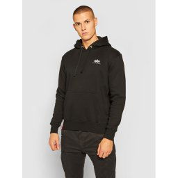 Alpha Industries Pulóver Basic Hoody Small Logo 196318 Fekete Regular Fit