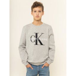 Calvin Klein Jeans Pulóver Monogram Logo IU0IU00069 Szürke Regular Fit
