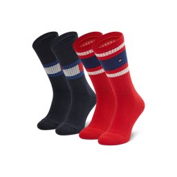 Tommy Hilfiger 2 pár hosszú szárú unisex zokni 394020001 Piros