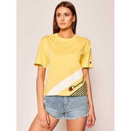 Champion Póló C Logo Ribbed Cuffed 112765 Sárga Regular Fit