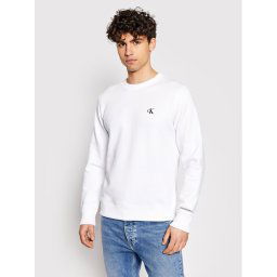 Calvin Klein Jeans Pulóver Embroidered Logo J30J314536 Fehér Regular Fit