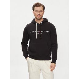 Tommy Hilfiger Pulóver Core Logo MW0MW10752 Fekete Regular Fit