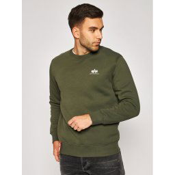 Alpha Industries Pulóver Basic 188307 Zöld Regular Fit