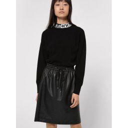 Hugo Műbőr szoknya Relani-1 50443141 Fekete Slim Fit