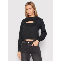 Converse Blúz Twisted 10022960-A01 Fekete Relaxed Fit
