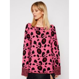 One Teaspoon Sweater Lepopard 23611 Rózsaszín Regular Fit