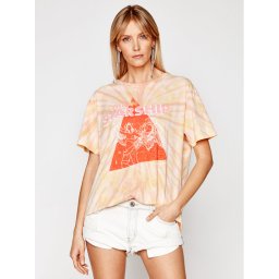 One Teaspoon Póló Starship Sunset Tie Dye Tee 23917 Narancssárga Boyfriend Fit