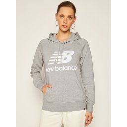 New Balance Pulóver Esse po Hoodie NBWT0355 Szürke Relaxed Fit