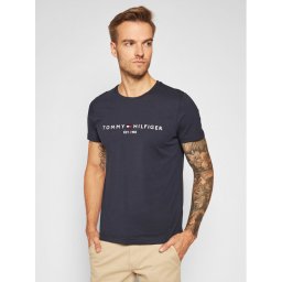 Tommy Hilfiger Póló Core Logo Tee MW0MW11465 Sötétkék Slim Fit