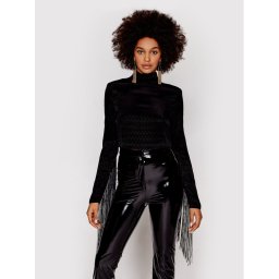 ROTATE Blúz Reba Fringe RT1028 Fekete Loose Fit