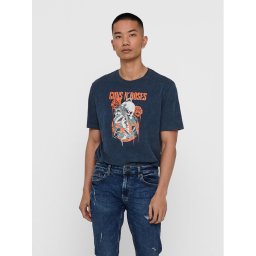 Only & Sons Póló Guns N' Roses 22018622 Sötétkék Regular Fit