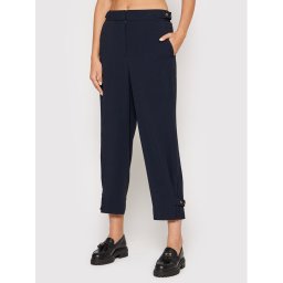 Tory Burch Szövet nadrág Crepe 85934 Sötétkék Relaxed Fit