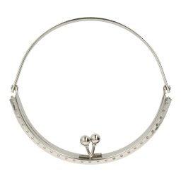 Kör alakú keret táskák készítésére, 14,5cm, nikkel, 99565-Z - ezüst