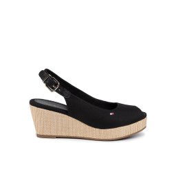 Tommy Hilfiger Espadrilles Iconic Elba Sling Back Wedge FW0FW04788 Fekete