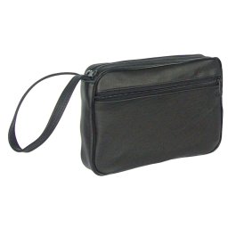 Fekete bőr autóstáska 1 + 2 rekeszes, kéderes