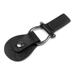 Patentos bőr kapocs táskára, 11cm, 730295, fekete
