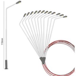 10 Db Utcai Fém Lámpa 11cm Led Világítással 3v (4151)