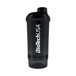 BioTechUsa Wave+ Compact keverőpalack fekete 500ml+150ml