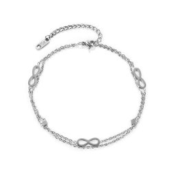 Kétsoros nemesacél bokalánc infinity díszekkel