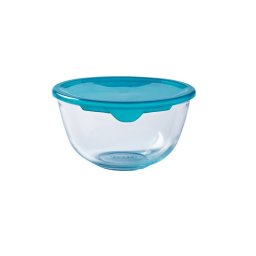 Pyrex Keverőtál 2 liter hőálló üveg műanyag fedővel Prep and Store 203213