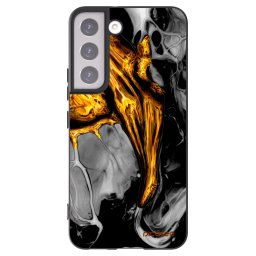 Fekete szilikon tok az alábbi mobiltelefonokra Samsung Galaxy S22 5G - Black Gold