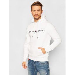 Tommy Hilfiger Pulóver Logo MW0MW11599 Fehér Regular Fit