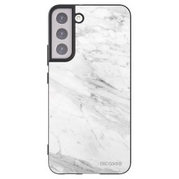 Fekete szilikon tok az alábbi mobiltelefonokra Samsung Galaxy S22+ 5G - White marble