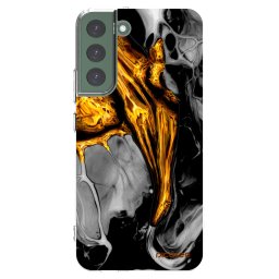 Átlátszó szilikon tok az alábbi mobiltelefonokra Samsung Galaxy S22+ 5G - Black Gold