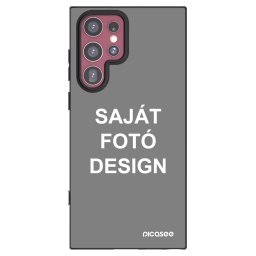 Fekete szilikon tok az alábbi mobiltelefonokra Samsung Galaxy S22 Ultra 5G - Saját fotó/motívum