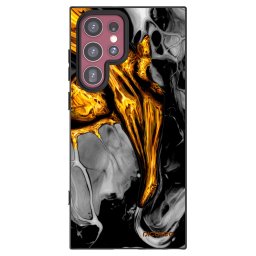 Fekete szilikon tok az alábbi mobiltelefonokra Samsung Galaxy S22 Ultra 5G - Black Gold