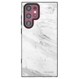 Fekete szilikon tok az alábbi mobiltelefonokra Samsung Galaxy S22 Ultra 5G - White marble